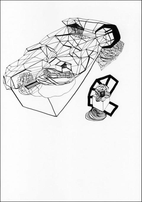 03. Justyna Scheuring, Untitled, ink drawing, 841 x 594mm; image courtesy of the artist