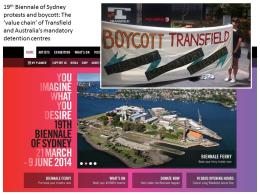 19th Biennale of Sydney, protests and boycott