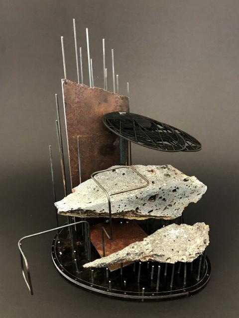 Aaron Paterson & Sarosh Mulla, Penumbral (2017); model (rock, steel and Perspex); photo courtesy of the artists 