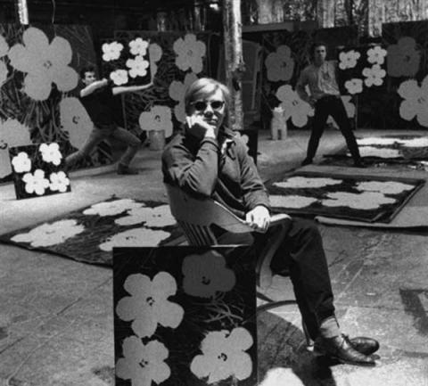 Andy Warhol and assistants in The Factory, ca.1970