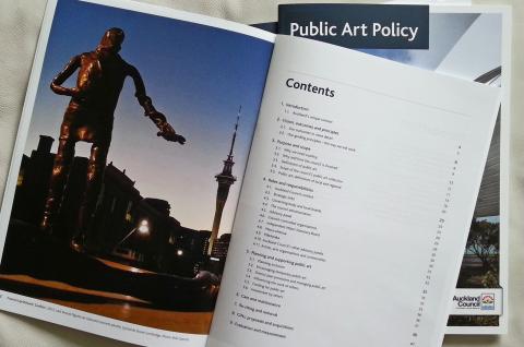 Auckland Council Public Art Policy publication; photo by Rob Garrett