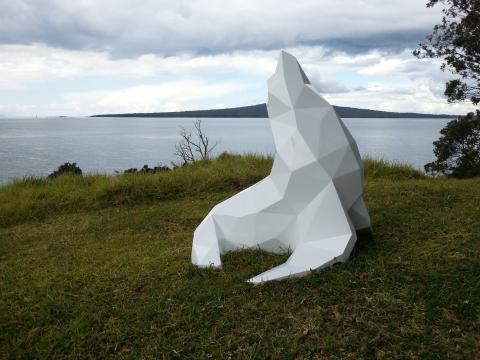 Ben Foster, Kekeno 2012, NZ Sculpture OnShore 2012; photo by Rob Garrett