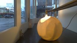 Chelsea Rothbart, Wax workings-Sphere (day 1), 2012, wax, light bulb and electric cable (0273), photo by Rob Garrett