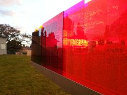 Colleen Ryan-Priest, Red Sky at night... Red Sky in the morning 2012, NZ Sculpture OnShore 2012; photo by Rob Garrett