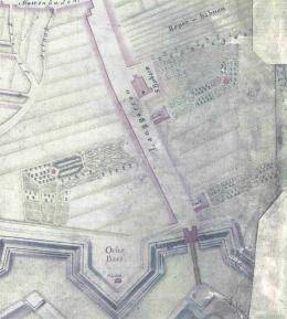 Długie Ogrody in 1792, the Schmidt plan (detail)