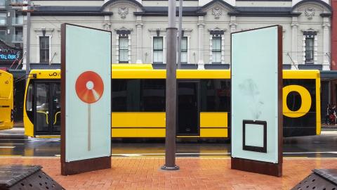 Daniel von Sturmer, Production Still, Improbable Stack, 2013; Courtenay Place Park; photo by Rob Garrett