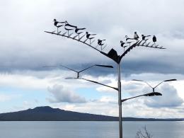 Doug Kennedy, Sitting Gulls (The Next Supper) 2012, NZ Sculpture OnShore 2012; photo by Rob Garrett
