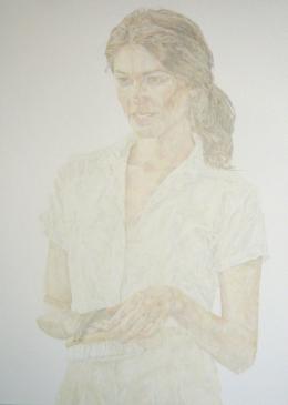 Estella Castle Mariette Larkin with Curry Comb (Derya Parlak), 2010, oil & gesso on linen, 1300 x 950mm; photo courtesy of the artist