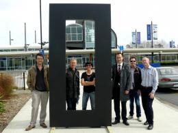 Full-scale mock-up on site in August 2010; from left: Anthony Blom, Rob Garrett, Gill Gatfield, Daniel Henderson, Chris Smale, Greg Smale; photo courtesy of Rob Garrett