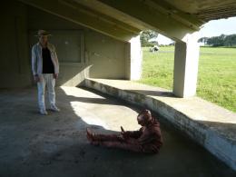 Gambia Castle (Dan Arps, Nick Austin, Tahi Moore) site-specific commission, NZ Sculpture OnShore exhibition 2008, photo by Rob Garrett