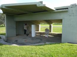 Gambia Castle (Dan Arps, Nick Austin, Tahi Moore) site-specific commission, NZ Sculpture OnShore exhibition 2008, photo by Rob Garrett