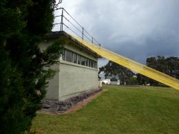 Gaye Jurisich, Lean-to 2012, NZ Sculpture OnShore exhibition 2012; photo by Rob Garrett