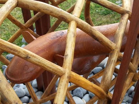 Guy Bowden, Hinaki Waharua (detail) 2012, NZ Sculpture OnShore 2012; photo by Rob Garrett