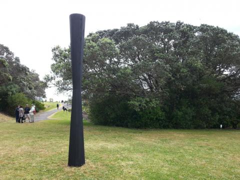 Humphrey Ikin, Column 1112, 2012, NZ Sculpture OnShore exhibition 2012; photo by Rob Garrett