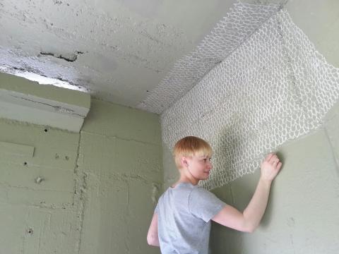 Installing has commenced! Alex Ramsdale working on her installation in one of the gun emplacements for NZ Sculpture OnShore.