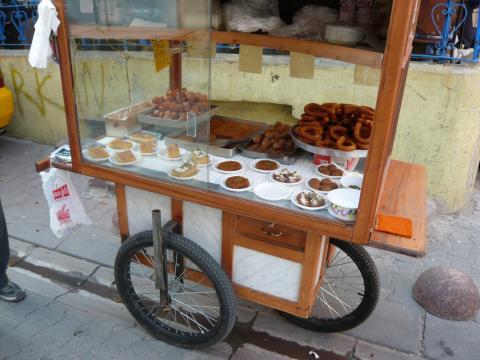 Sweets and cakes, Tünel, Istanbul, photo by Rob Garrett