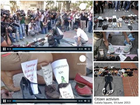 Istanbul fashion district protest action in Galata Square, 19 June 2013