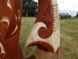Joe Kemp, Matau A Maui (detail) 2012, NZ Sculpture OnShore 2012; photo by Rob Garrett