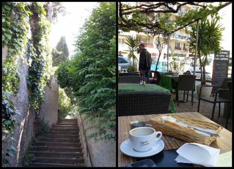 Morning walk and reading artists' portfolios with breakfast near Rue Jean Canavese; photos by Rob Garrett