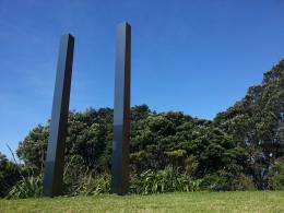 Natalie Guy's elegant columns at Sculpture OnShore.