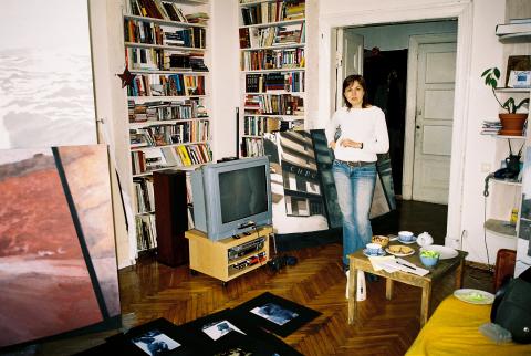 Olga Chernysheva studio visit, Moscow, July 2005; photo by Rob Garrett