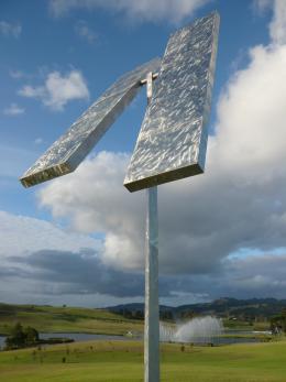 George Rickey, Two Rectangles 1987, Gibbs Farm, photo by Rob Garrett