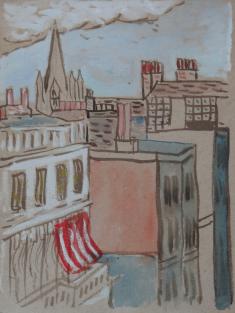 Raymond McIntyre, Cityscape with Red Awning, n.d.