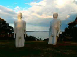 Richard Wedekind, Bouys - ideas straining against the tide 2012, NZ Sculpture OnShore 2012; photo by Jude Gibson