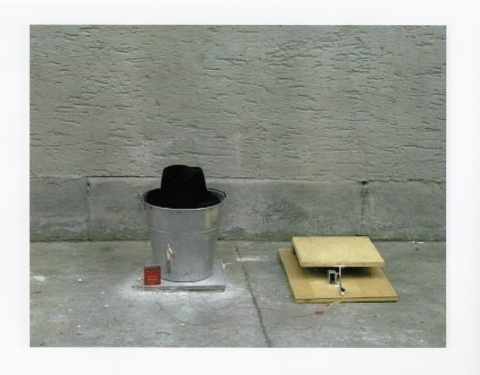 Roman Signer, Hut / Hat (1997), location: Studio Muehlentreppe, St. Gallen, video stills: Aleksandra Signer