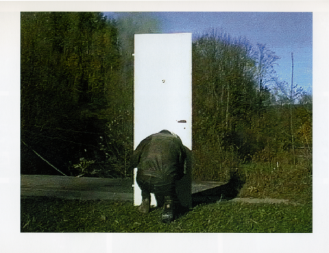Roman Signer, Tür / Door (1994), location: Weissbad, Kanton Appelnzell, video stills: Aleksandra Signer