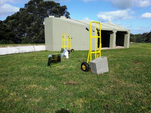 Ross Forbes, Radiant City / Mirror's End 2012, NZ Sculpture OnShore 2012; photo by Rob Garrett