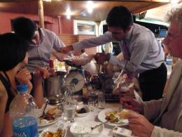 Selecting fish for our floating grilled feast, Marmara Sea, Istanbul 2007, photo by Rob Garrett