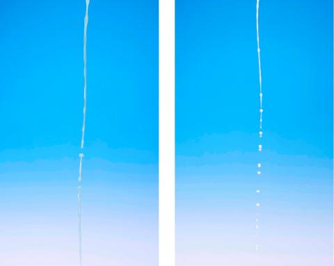 Sylvie Chasteau, Semen (left) and Breast Milk (right), 2013, each photograph 841 x 594 mm; images courtesy of the artist