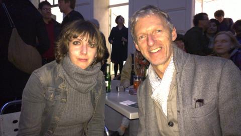 Virginie Mossé and Rob Garrett meeting at the 7th Berlin Biennale, Berlin, April 2012; photo courtesy of Rob Garrett