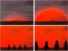Where Dogs Run, Sunrise (Восход) 2010, video; montage of video stills courtesy of the artists